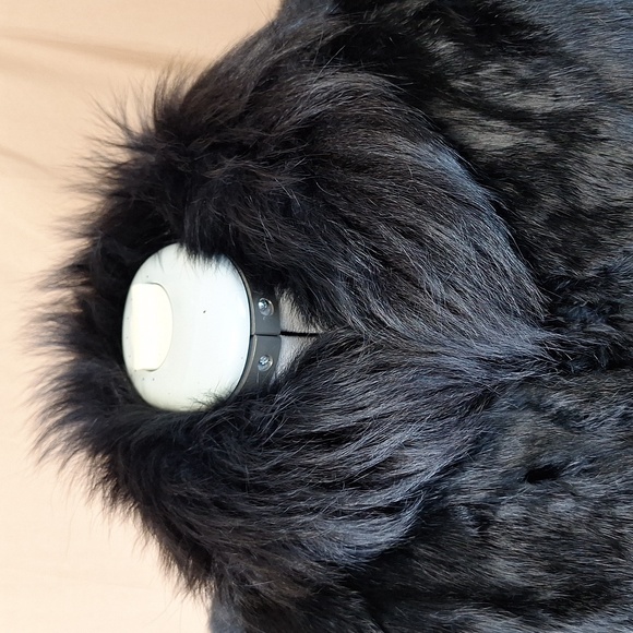 Rabbit Fur Coat, Black - Picture 2 of 7